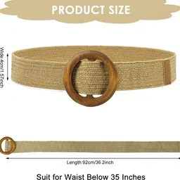 sannidhi Women Casual Beige Fabric Belt image 2