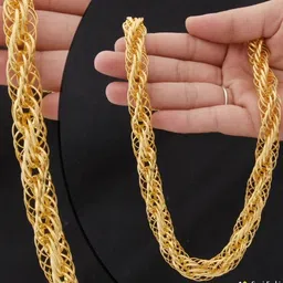 shimubala 1 gram High Quality Indian Polished “20” Inches Gold Chain for Men and boy Copper Chain-picture-17
