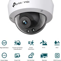 TP-Link VIGI C240I(2.8mm) 4MP IR Dome Network IK10 Vandal-Proof & IP67 Waterproof Security Camera image 4