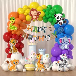 balloon and you Printed Jungle Theme Happy Birthday Decoration Kit – Wild Fun for Kids' Parties! Balloon-picture-22