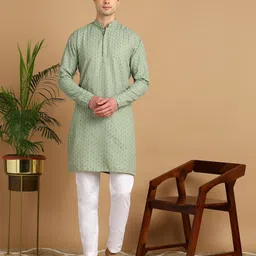 fubar Men Cotton Blend Kurta Pyjama Set image 4