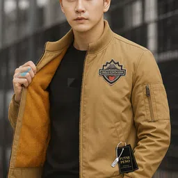 Men Solid Casual Jacket-image-6