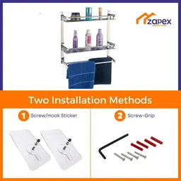 zapex Premium Towel rack Abs and Folding Towel Rack/Towel Hanger/Towel Stand/Holder/Bathroom Accessories, Stainless Steel Silver Towel Holder image 5