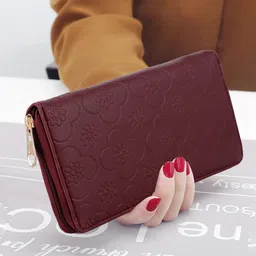 alsu Casual, Formal, Party Maroon Clutch - Regular Size image 2