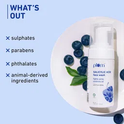 Plum 1% Encapsulated Salicylic Acid AHA Foaming Face Wash To Fight Active Acne - 110ml image 4