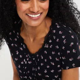 max Floral Printed Pure Cotton Midi Nightdress image 2