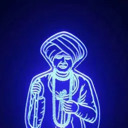 NMII Green & Blue Jalaram bapa 3D Illusion Acrylic Table Lamps image 4