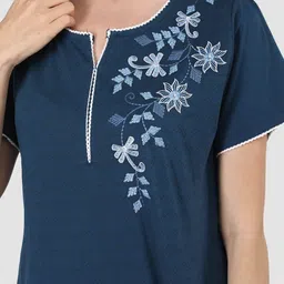 Duchess Floral Embroidered Top With Pyjamas image 2