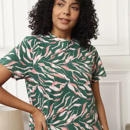 Bannos Swagger Floral Printed Pure Cotton T-shirt With Shorts image 2