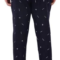 feel track Men Printed Dark Blue Track Pants image 2