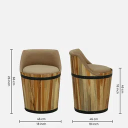 bohemiana from pepperfry Norah Teak Wood Stool In Natural Finish image 2