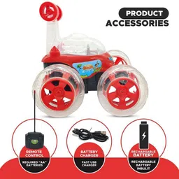 nishchal BEN-10 Rechargeable- Remote Control 360 Degree Rotating Stunt CAR for Kids R23 image 2