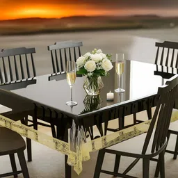 univara PVC 6 Seater Self Design Table Cover image 2