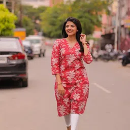 clothland Women Printed Cotton Blend A-line Kurta image 1