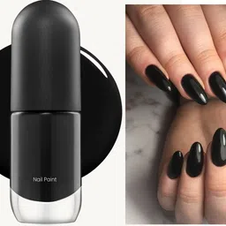new Nail Paint Ultra-Glossy Shine Long-Lasting black-image-5