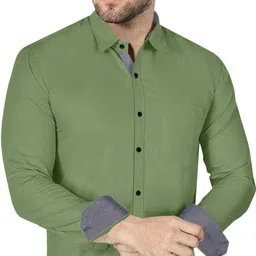 vtexx Men Regular Fit Solid Slim Collar Formal Shirt image 3