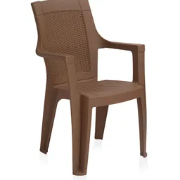 nilkamal Mystique Plastic Chair in Rattan Dark Beige Finish Set of 2 image 5