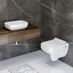 plantex Ceramic Wall Hung Western Toilet/Tabletop Wash Basin/Commode for Toilet/ Wash Basin for Bathroom - (APS-780-755 Combo) Western Commode image 5