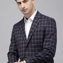 park avenue Men Checkered Single Breasted Formal Blazer image 1