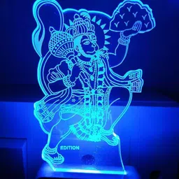 unicept HANUMAN JI 3D illusion Designe Extremely Night Lamp With 7 Color Changing lights or Gift,for Bedroom,livingroom (Small Size-10cm,Multicolor) Night Lamp image 3