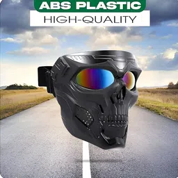 autokick SKM-101 – Classic Black Skull Mask with Reflective Lenses Skull Face Mask Blowtorch Safety Goggle-picture-12