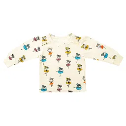 MeeMee Pack Of 2 Turquoise Blue & Cream-Coloured Regular Cotton Tops image 2