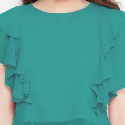 Bitterlime Green Ruffles Top image 2