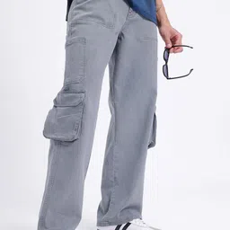 Men Mid Rise Grey Jeans-image-1
