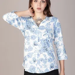 v-mart Women Regular Fit Printed Spread Collar Casual Shirt image 2