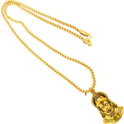 robbanmant Most Demanded Lord Sri Shree ram Jaap HanumanJi Dotted Locket Pendant With Mala Gold-plated Brass, Wood Locket image 3