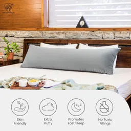 my armor Microfiber Full Body Long Sleeping Pillow | Premium Velvet Outer Cover with Zip Microfibre Solid Body Pillow Pack of 1 image 5