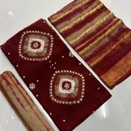 drashti creation Unstitched Pure Cotton Salwar Suit Material Embellished-picture-44
