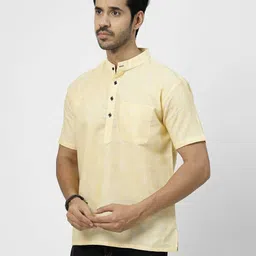 Men Woven Design Pure Cotton Straight Kurta-image-11
