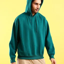 the indian garage co. Men Full Sleeve Solid Hooded Sweatshirt image 4