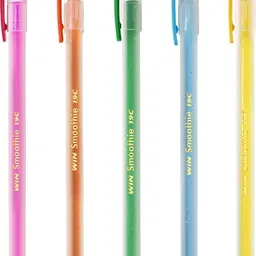 Smoothie Ball Pens | 100 Pcs Blue Ink | Lightweight & Colourful Body Design | Use and Throw Pens | For One Time Use | Ideal for School Office & Business | Budget Friendly Stick Ball Pen-image-69
