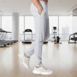 lotex Pack of 2 Men Solid, Printed Grey, Black Track Pants image 5