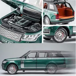 funablo 1:24 Scale Range Rover Metal Pull Back Die-cast Car with Sound & Light image 5