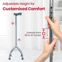 healthemate Alluminium Imported Rustproof 4 leg Walking Stick image 2