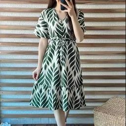 kanha Women A-line Blue Midi/Calf Length Dress-picture-37