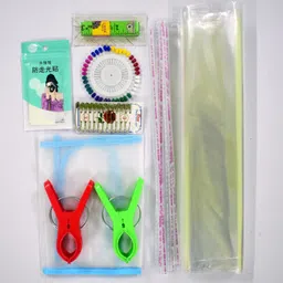 aari Pre-Pleating Kit 7 Items | Ironing Mat, Clip, Safety Pin, Tape, cover, Pearl Pin Plastic Cloth Clips-picture-15