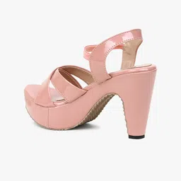 Glitzy Galz Women Pink Platform Heels image 2