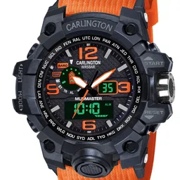 CARLINGTON Men Printed Dial Straps Analogue and Digital Watch CT 3344 Orange image 4
