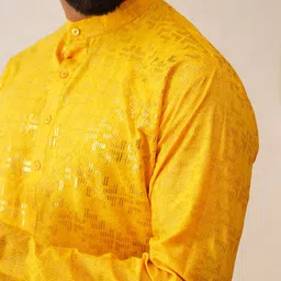 SOJANYA Mandarin Collar Regular Pure Cotton Kurta with Churidar image 5