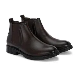 The Roadster Lifestyle Co. Men Brown High-Top Chelsea Boots image 3