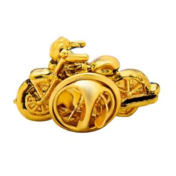 bodha Shining Jewel - By Shivansh Men Gold-Toned Antique Bike Brooch Lapel Pin image 3