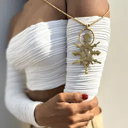 Janpath Online Gold-Plated Contemporary Shaped Pendant Necklace image 3