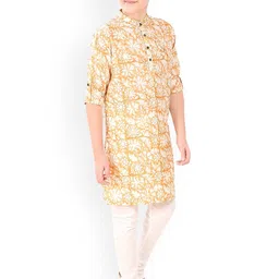 CAVIO Boys Floral Printed Kurta With Churidar image 2