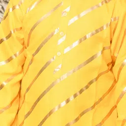 SAKA DESIGNS Boys Yellow Striped Kurta with Pyjamas image 5