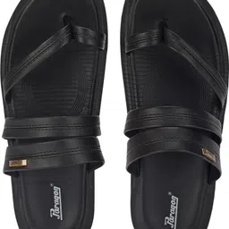 paragon Men PUK2224G Men's Slip-on Black Sandals for Men | Comfortable Sole(Black ,6) Sandal image 4
