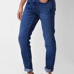 SPYKAR Men Skinny Fit Low-Rise Low Distress Light Fade Cotton Jeans image 5